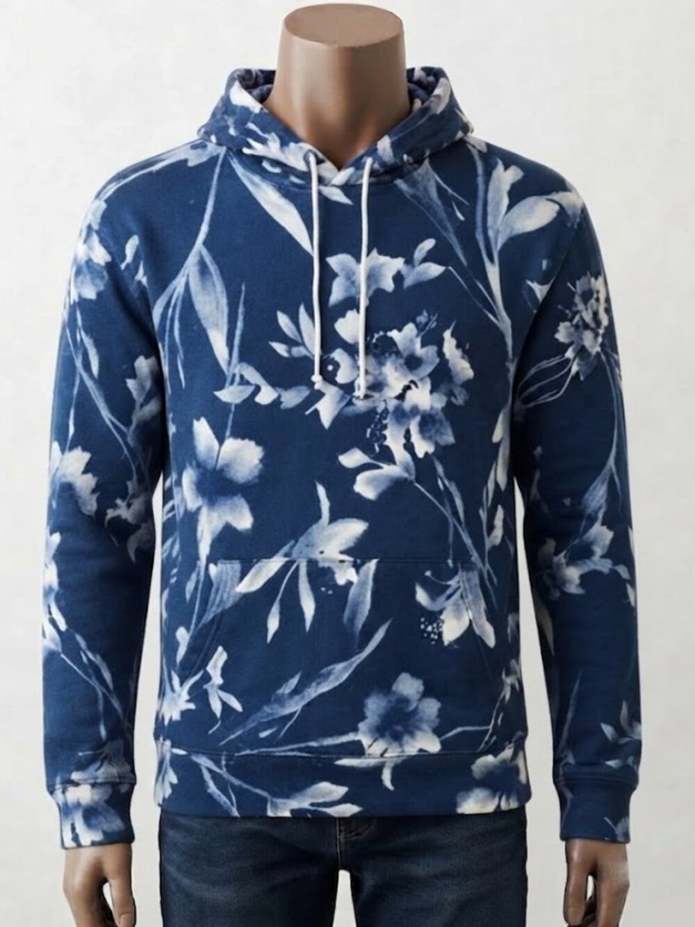Polo Ralph Lauren Blue Hawaiian Tropical Sweatshirt Hoodie Pullover Men's S
